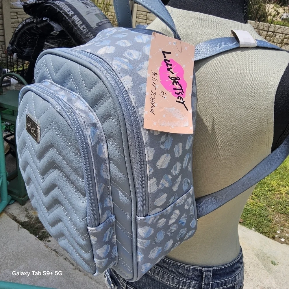 BETSEY JOHNSON BLUE LUV BETSEY BACKPACK